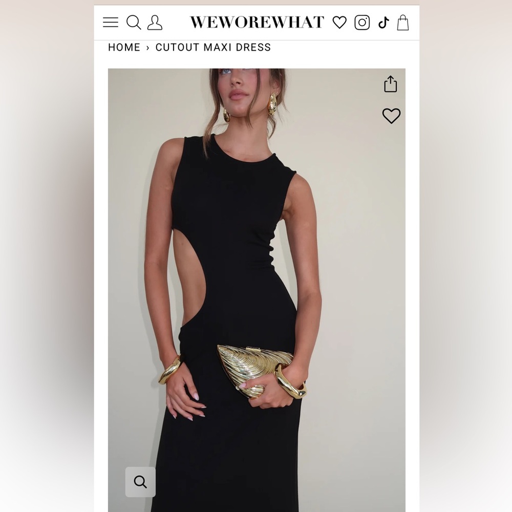WeWoreWhat Elegant Black Cutout Backless Dress